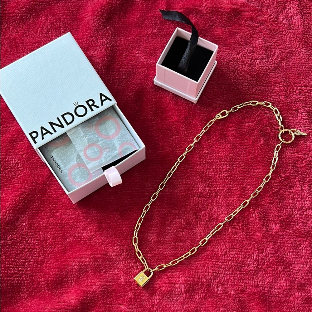 Pandora ME necklace with Lock Charm 14k gold plating